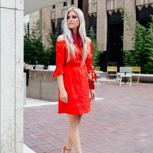 H&M Off the shoulder red dress